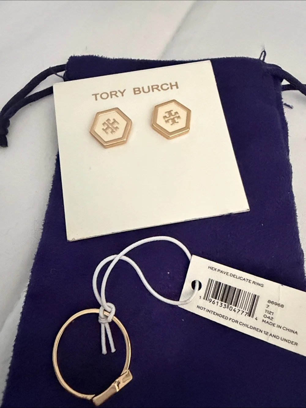 Tory Burch earrings & ring